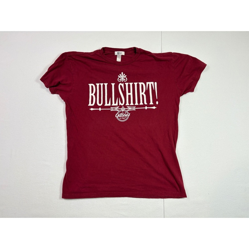 Treasure Island Gilleys Las Vegas Bullshirt Graphic T-Shirt Mens Burgundy Red L